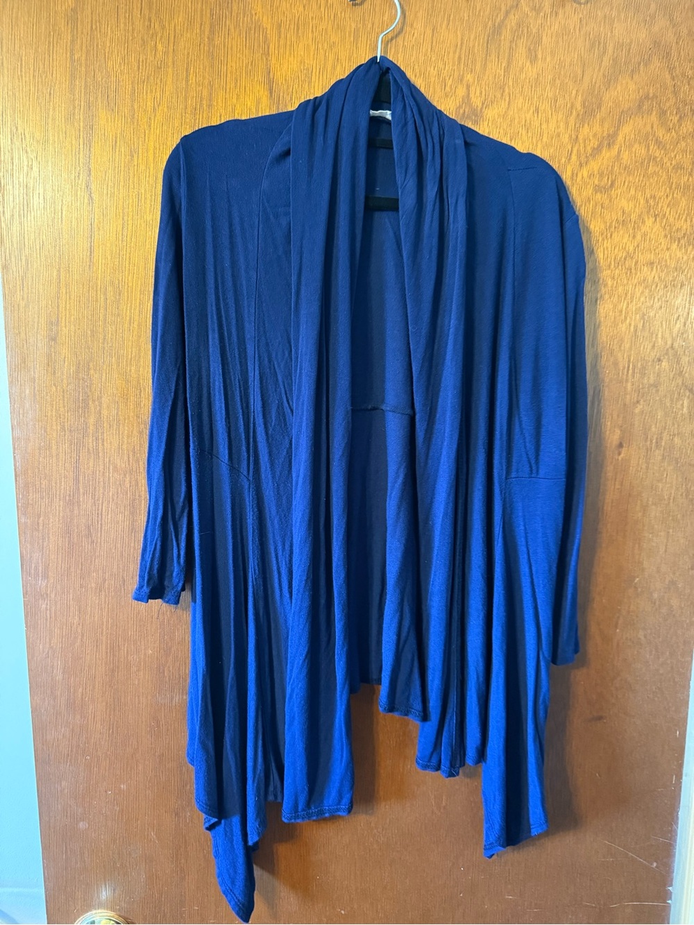 Women's Open Front Draped Cardigan Sweater - Navy